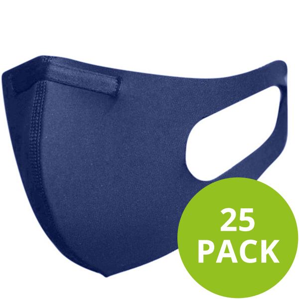 Blackspade 25 pack - Uniseks wasbaar mondkapje volwassenen - Herbruikbaar - Blauw