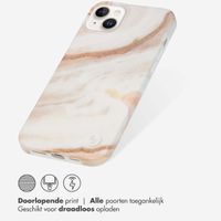 Selencia Aurora Fashion Backcover iPhone 14 Plus - Duurzaam hoesje - 100% gerecycled - Wit Marmer