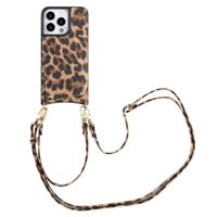 Selencia Nova Phone Case with Cord and Card Holder Apple iPhone 14 Pro - Leopard
