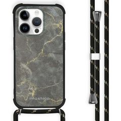 imoshion Design hoesje met koord Apple iPhone 14 Pro - Black Marble