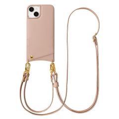 Selencia Nova Telefoonhoes met Koord en Pashouder Apple iPhone 14 / 13 - Dusty Rose