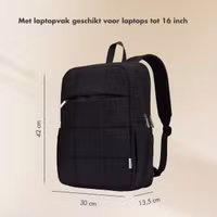 Selencia Vaya Puffy Laptop Rugzak 16 inch - Midnight Black