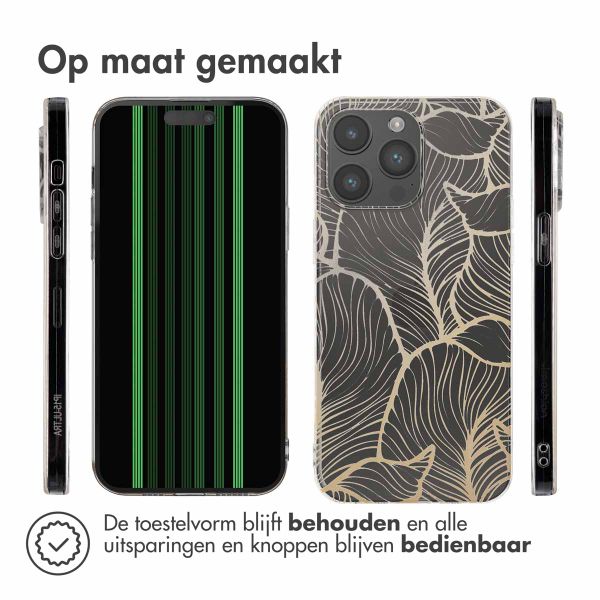 imoshion Design hoesje Apple iPhone 15 Pro Max - Golden Leaves Transparant