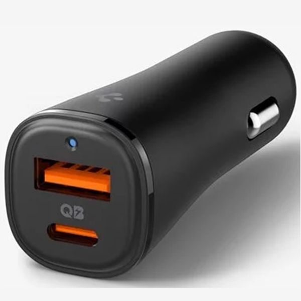 Spigen ArcStation Essential | Auto snellader - 1x USB-C 30 watt + 1x USB-A 18 watt - Zwart