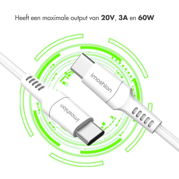 imoshion Braided USB-C naar USB-C kabel - 1 meter - Wit