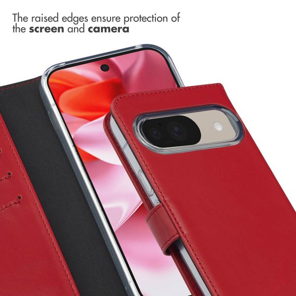 Selencia Genuine Leather Book Case Google Pixel 10 / 10 Pro - Red