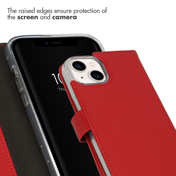 Selencia Genuine Leather Book Case Apple iPhone 14 - Red