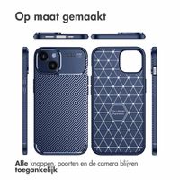 imoshion Carbon Softcase Backcover iPhone 14 Plus - Blauw