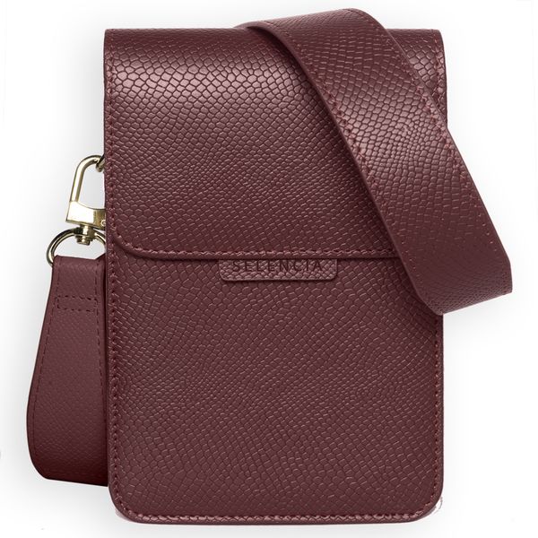 Selencia Avani Slang Telefoontasje Crossbody - Donkerrood