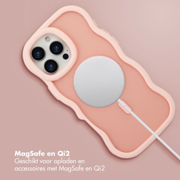 Selencia Wavy Backcover met MagSafe Apple iPhone 16 Pro Max - Soft Pink