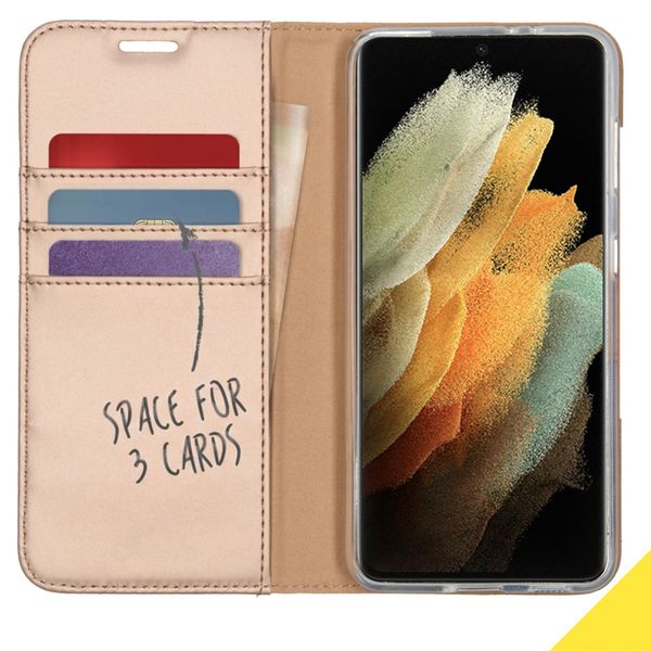 Accezz Wallet Softcase Bookcase Samsung Galaxy S21 Ultra - Goud