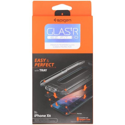 Spigen GLAStR Screenprotector + Applicator Apple iPhone Xr