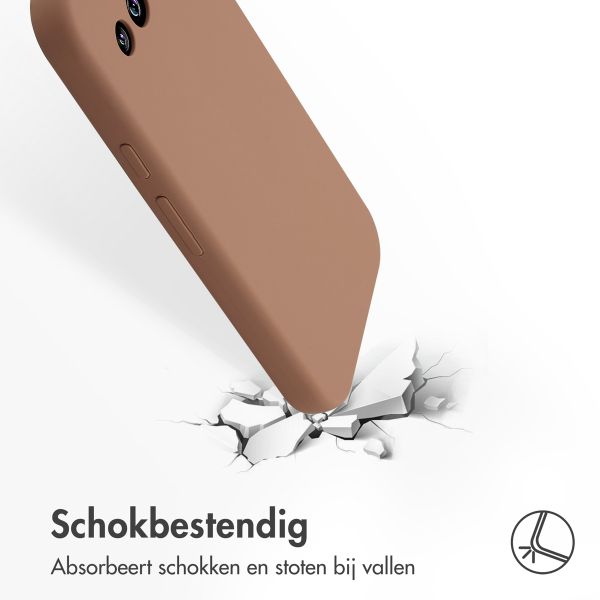 Accezz Liquid Silicone Backcover Google Pixel 9A - Lichtbruin