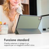 imoshion Design Trifold Bookcase Apple iPad 9 (2021) 10.2 inch / iPad 8 (2020) 10.2 inch / iPad 7 (2019) 10.2 inch - Floral Green