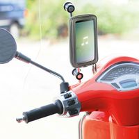 Lampa Smart Scooter Case - Telefoonhouder scooter - Spatwaterbestendig - Spiegel en windscherm bevestiging - Zwart