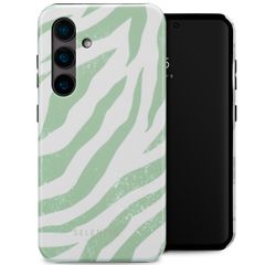 Selencia Vivid Backcover Samsung Galaxy S24 - Colorful Zebra Sage Green