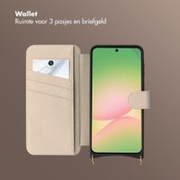 Selencia Riva Bookcase met MagSafe en Koord Samsung Galaxy A57 (5G) - Beige