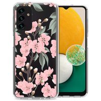 imoshion Design hoesje Samsung Galaxy A13 (5G) / A04s - Bloem - Roze / Groen