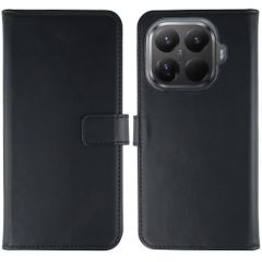 Selencia Echt Leren Bookcase Xiaomi 15T Pro - Zwart