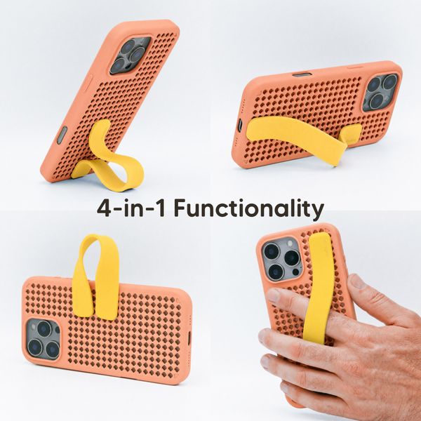 Callbuddy Hoesje met Strap Apple iPhone 16 Pro Max - Coral Pop