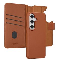 Accezz 2-in-1 Leather Bookcase with MagSafe Samsung Galaxy S26 - Sienna Brown
