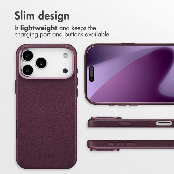 Accezz Leather Back Cover with MagSafe Apple iPhone 17 Pro Max - Heath Purple