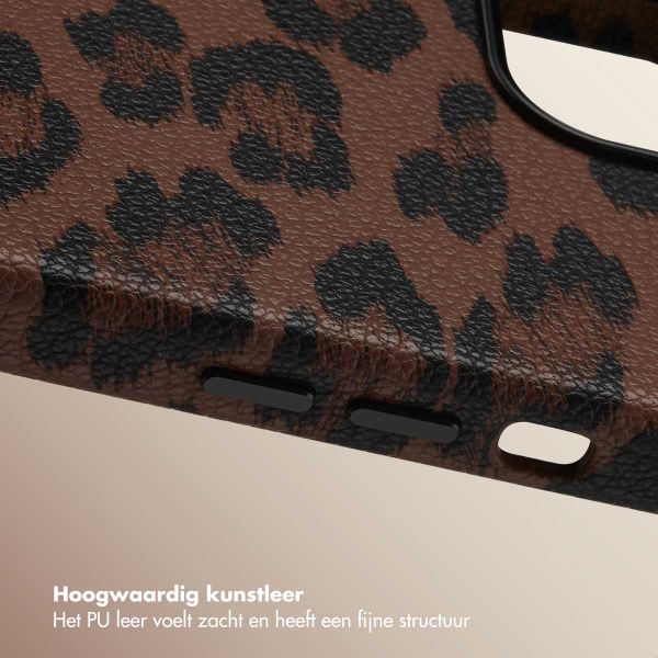 Selencia Sabi Backcover Panterprint met MagSafe Apple iPhone 14 - Mocha Brown