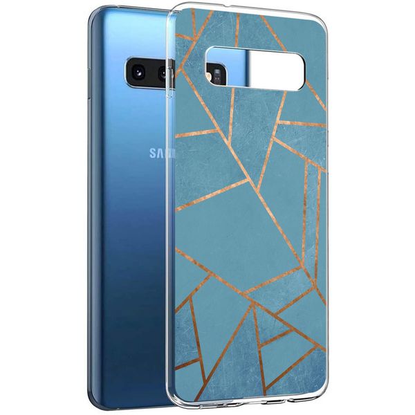 imoshion Design hoesje Samsung Galaxy S10 - Grafisch Koper / Blauw