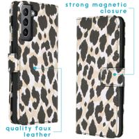 imoshion Design Softcase Bookcase Galaxy S21 - Golden Leopard