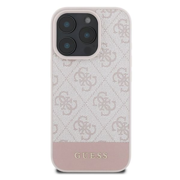 Guess Bottom Stripe 4G Backcover iPhone 16 Pro Max - Roze