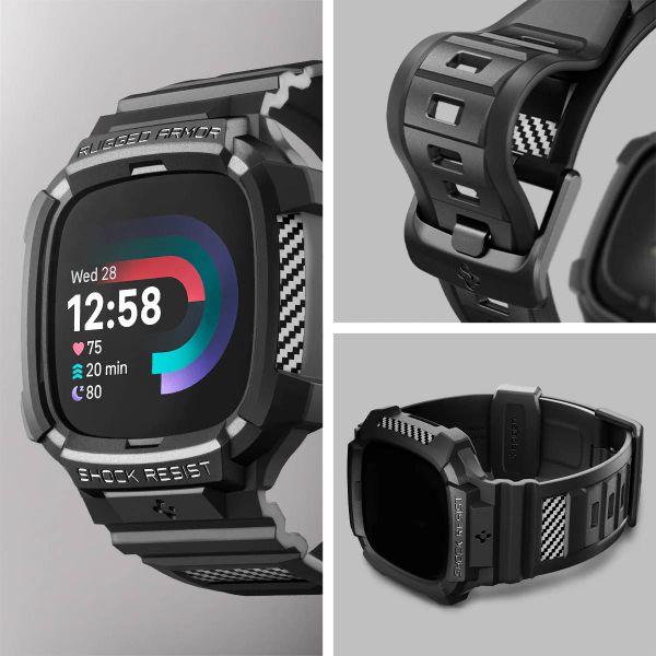 Spigen Rugged Armor™ Pro Case Fitbit Versa 4 / Sense 2 - Black