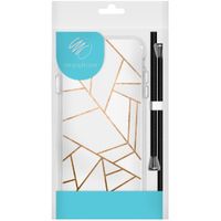 imoshion Design hoesje met koord iPhone 11 - Grafisch Koper - Wit / Goud