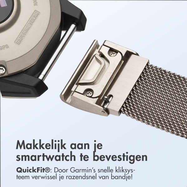 imoshion QuickFit® Milanees bandje  - Garmin 22 mm aansluiting - Maat L/XL - Starlight