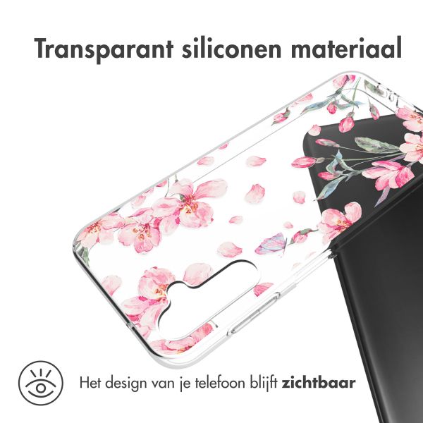 imoshion Design hoesje Samsung Galaxy A14 (5G/4G) - Bloem - Roze / Groen