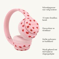 imoshion Draadloze Kinderkoptelefoon LED Light - Decibelbegrenzer - Met AUX kabel - Hartjes