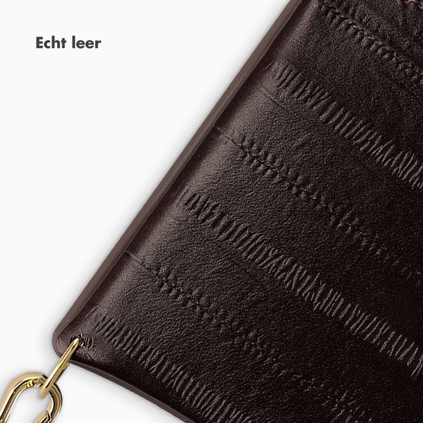Selencia Nova Real Leather Backcover met Koord en Pashouder Samsung Galaxy S25 - Dark Chocolate