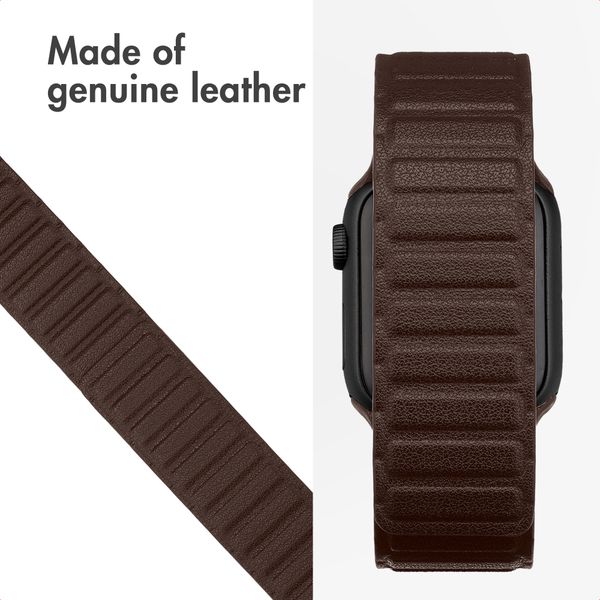 Accezz Magnetic genuine leather band Apple Watch | 44/45/46/49 mm - Chocolate Brown