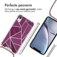 imoshion Design hoesje met koord iPhone Xr - Bordeaux Graphic