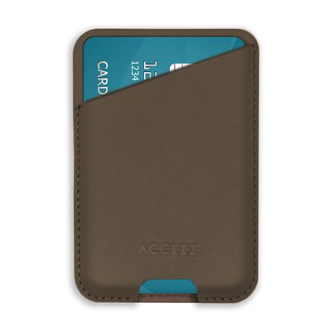 Accezz Leather Card Holder - Compatible with MagSafe and Qi2 - Coffee Brown