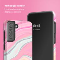 Selencia Vivid Tough Backcover Samsung Galaxy S21 FE - Pastel Lipstick Marble