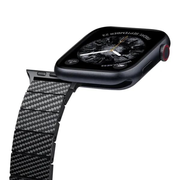 Pitaka Carbon Fiber bandje Apple Watch | 44/45/46/49 mm - Modern Carbon Black