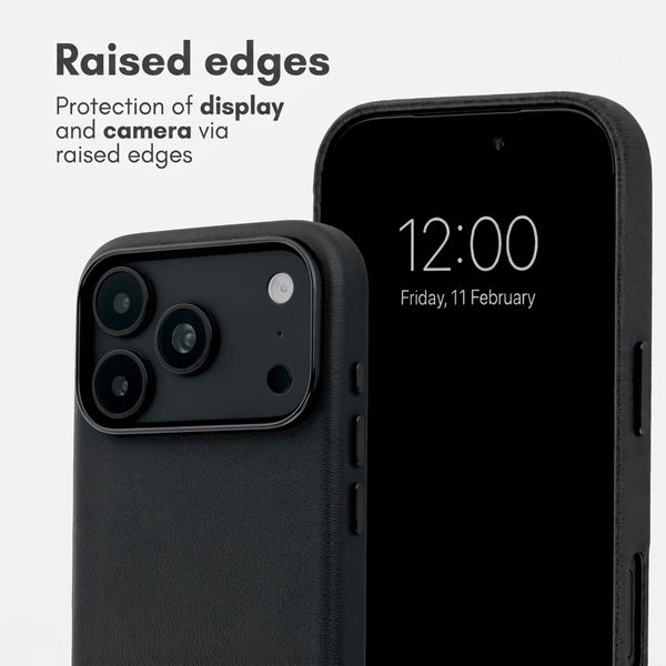 Accezz Leather Case with MagSafe Apple iPhone 18 Pro / 17 Pro - Onyx Black
