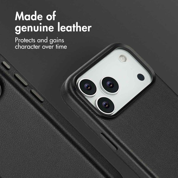 Accezz Leather Back Cover with MagSafe Apple iPhone 17 Pro Max - Onyx Black
