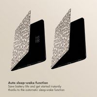Selencia Sabi Bookcase with Leopard Print Samsung Galaxy Tab S11 - Soft Ivory