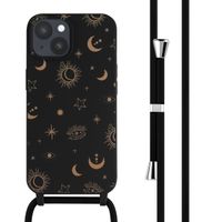 imoshion Siliconen design hoesje met koord iPhone 15 - Sky Black