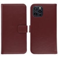 Selencia Echt Leren Bookcase Apple iPhone 12 (Pro) - Burgundy