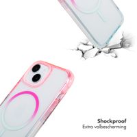 Selencia Gradient Backcover met MagSafe Apple iPhone 15 - Roze / Blauw