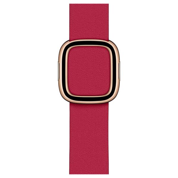 Apple Leather Band Modern Buckle Apple Watch Series 1-9 / SE - 38/40/41 mm / Series 10 - 42 mm - Maat S - Raspberry