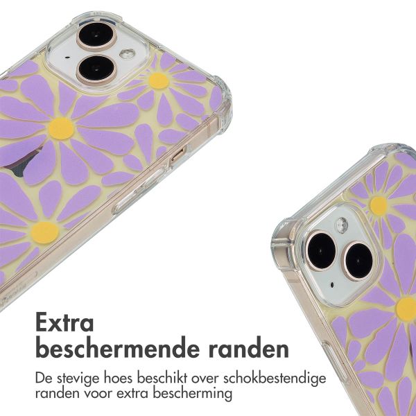 imoshion Design hoesje met koord Apple iPhone 15 - Tropical Violet Flowers Connect