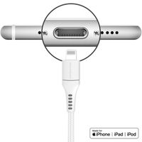 imoshion Lightning naar USB kabel iPhone 5 / 5s - MFi certificering - Gevlochten textiel - 1,5 meter - Wit